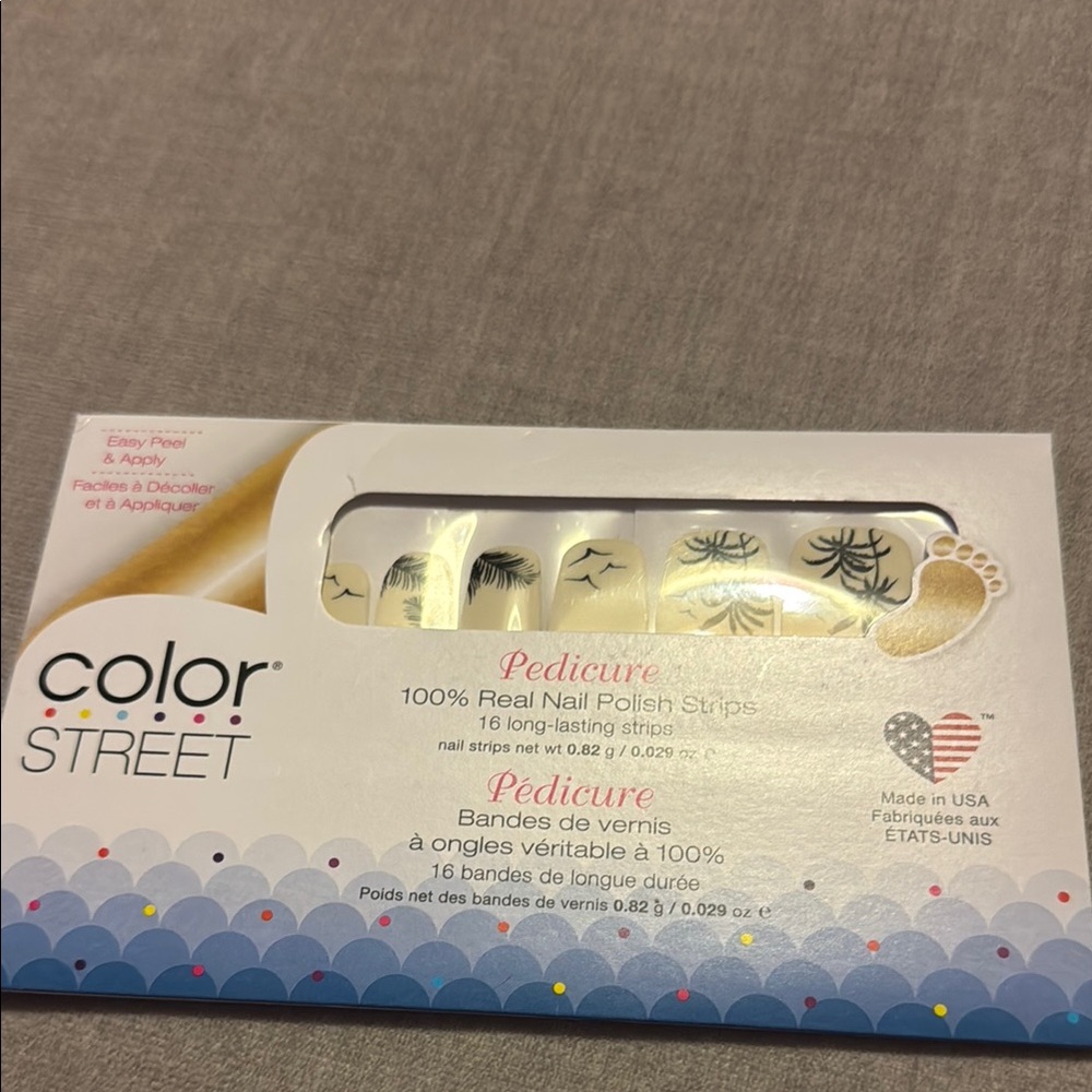 Color Street Pedicure Nail Polish Strips Palm Down